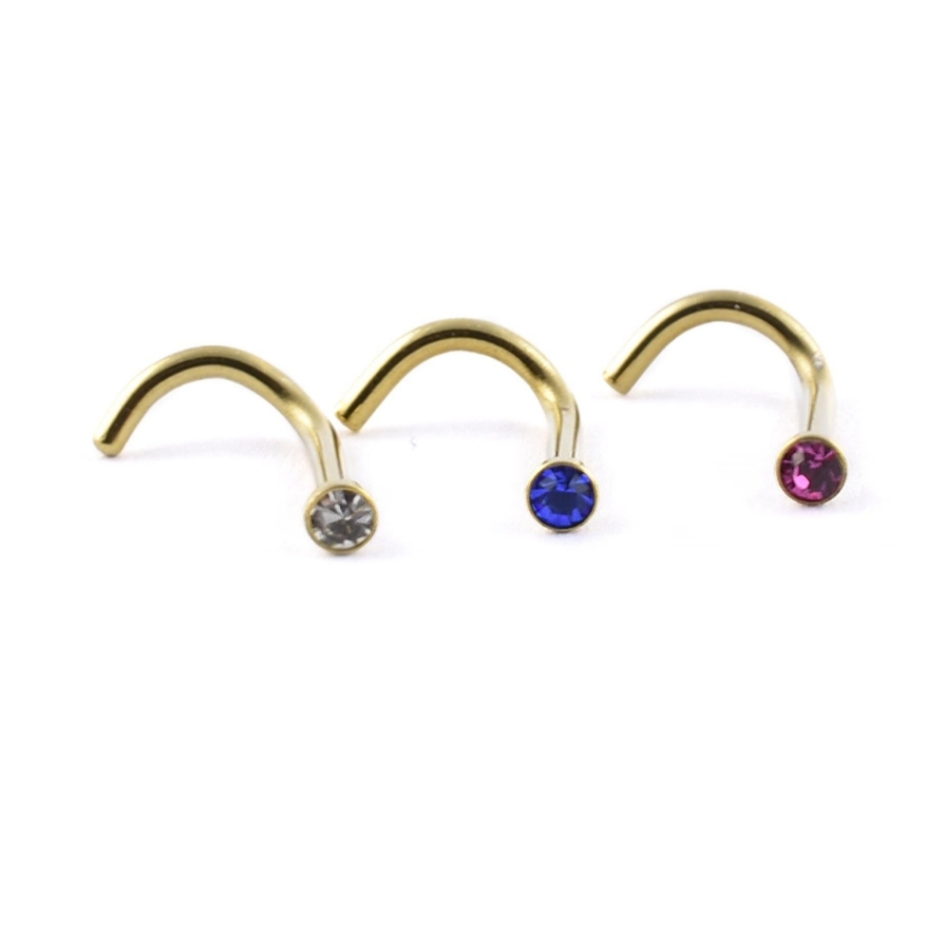 Gold Nose Rings With Gemstones